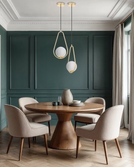 nowoczesna lampa wisząca złota z białą kulą VERO 1C elegancka lampa do jadalni w stylu minimalistycznym