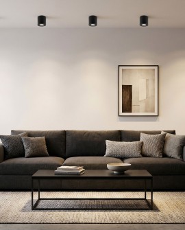 natynkowa lampa spot BOLT W1 czarna idealna do wnętrz o surowym designie i industrialnym klimacie