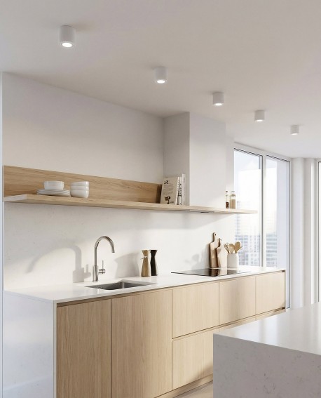 oprawa natynkowa spot tuba biała BOLT W1 nowoczesna lampa do kuchni w minimalistycznym stylu