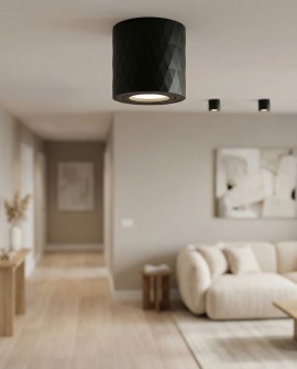 oprawa natynkowa spot tuba czarna TIGO W1 nowoczesna lampa sufitowa do wnętrz w industrialnym stylu