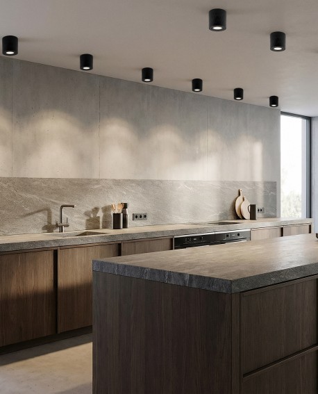 oprawa natynkowa spot TIGO W1 czarna nowoczesne oświetlenie kuchni w stylu minimalistycznym