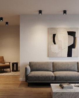 natynkowa lampa spot TIGO W1 czarna prosta i elegancka oprawa do wnętrz w stylu skandynawskim