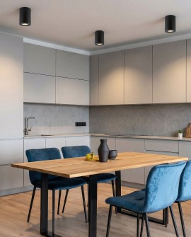 Nowoczesna lampa Tuba Nati W1 – spot natynkowy czarny do oświetlenia salonu lub kuchni