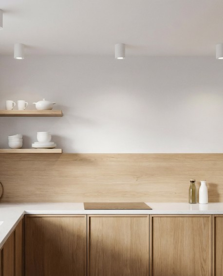 Nowoczesna oprawa natynkowa spot Tuba Nati W1 biała idealna do kuchni z minimalistycznym designem i precyzyjnym oświetleniem