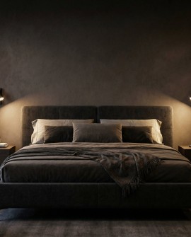 nowoczesny kinkiet ścienny czarny Neo Pro od Lampit idealny do sypialni z minimalistycznym designem