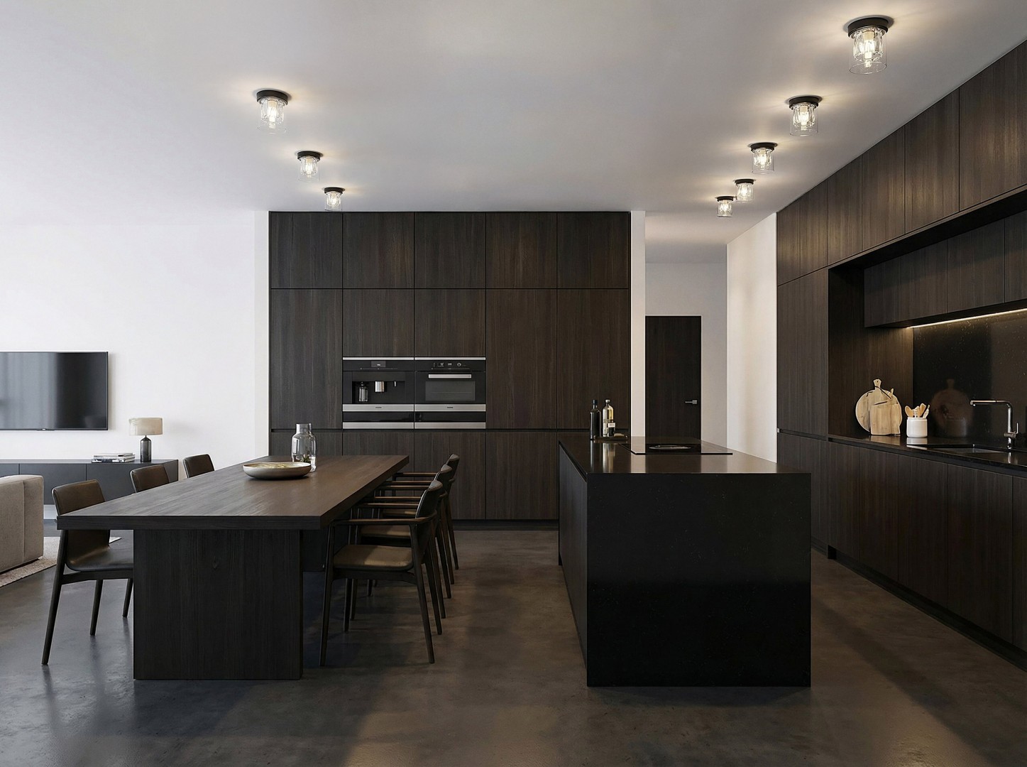 lampa sufitowa czarna Deni od Lampit subtelna oprawa do nowoczesnych wnętrz z kryształowym wykończeniem