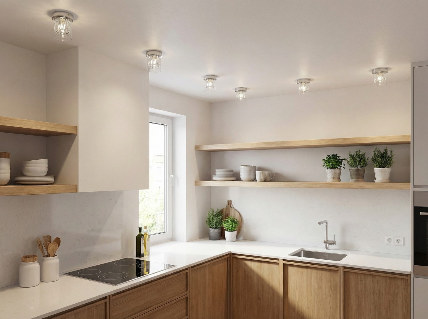 lampa sufitowa Deni chromowana od Lampit z nowoczesnym designem idealna do jadalni lub kuchni