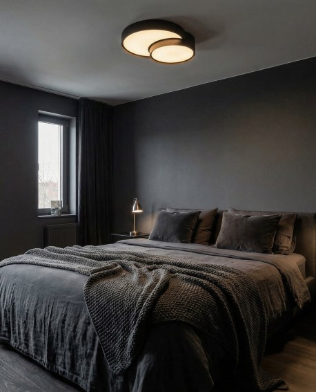 lampa sufitowa Orbo Duo D40 czarna od Lampit elegancki plafon do nowoczesnych wnętrz z funkcjonalnym oświetleniem