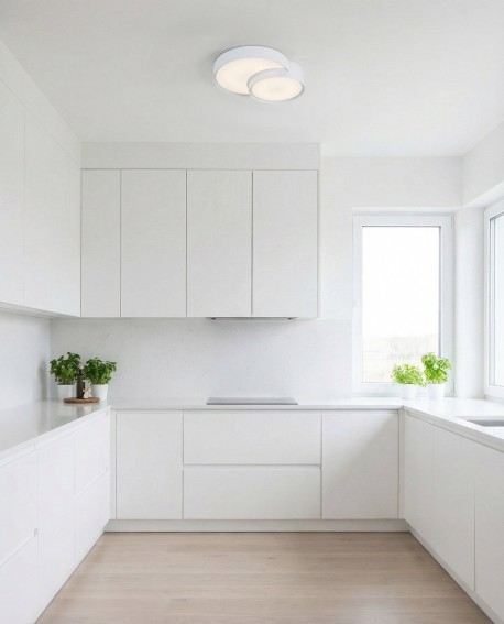 plafon sufitowy Orbo Duo D40 biały od Lampit nowoczesne oświetlenie do przestronnych wnętrz w eleganckim stylu