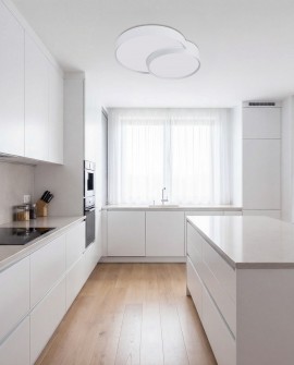 plafon sufitowy Orbo Duo D48 biały od Lampit doskonałe oświetlenie do nowoczesnych kuchni z prostym designem