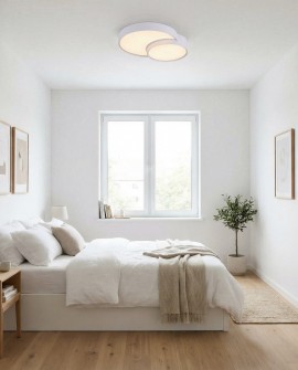 plafon sufitowy Orbo Duo D48 od Lampit elegancka biała lampa do biura i innych wnętrz o prostym designie