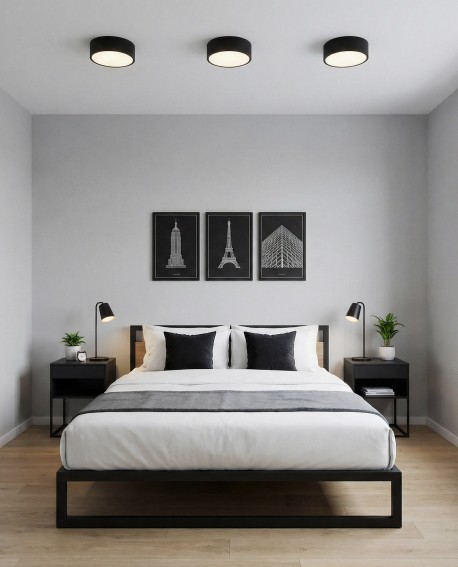 lampa sufitowa Orbo D23 czarna od Lampit nowoczesny design do oświetlenia biura z funkcjonalnym wykończeniem