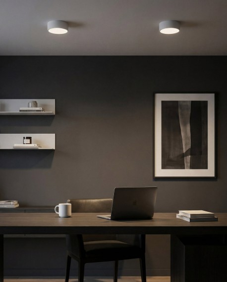 lampa sufitowa Orbo D23 biała od Lampit subtelna oprawa do kuchni z nowoczesnym wyglądem