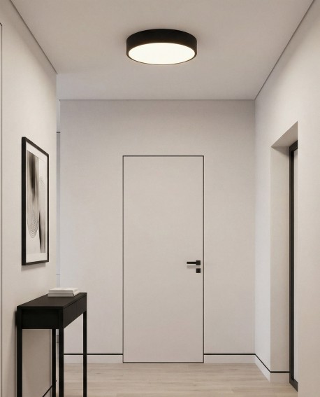 plafon sufitowy Orbo D40 czarny od Lampit doskonała lampa do nowoczesnych wnętrz i korytarzy