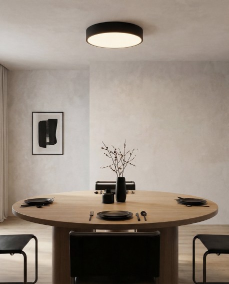 plafon sufitowy Orbo D40 czarny od Lampit doskonałe oświetlenie do jadalni i przestronnych wnętrz