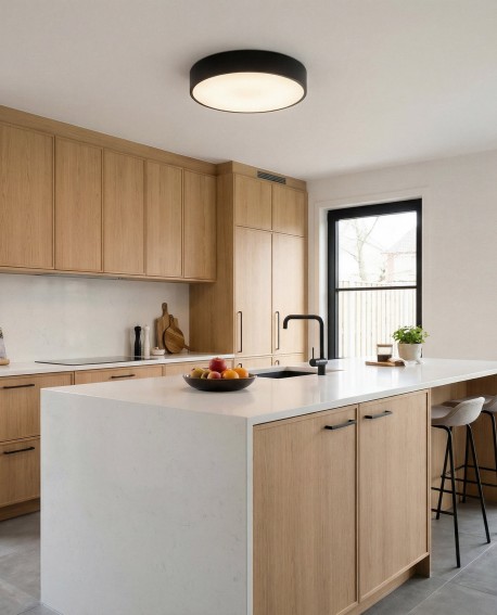 plafon sufitowy Orbo D40 czarny od Lampit idealne oświetlenie do kuchni w minimalistycznym stylu