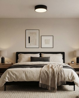 plafon sufitowy Orbo czarny 30 cm od Lampit elegancka lampa do nowoczesnych wnętrz i przestronnych pokoi