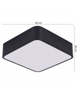 czarna lampa sufitowa plafon kwadratowy 30 cm do kuchni i korytarza producent Cubo nowoczesny model D30