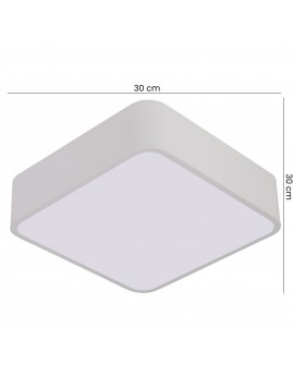 biała lampa sufitowa plafon kwadratowy 30 cm z płaskim kloszem do mieszkania producent Lampit nowoczesny model Cubo D30