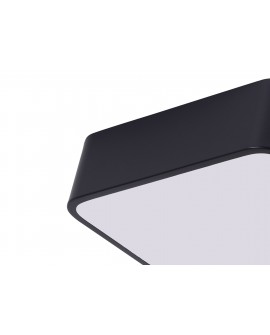 minimalistyczny plafon sufitowy czarny z płaską bryłą do wnętrz mieszkalnych solidne oświetlenie Lampit model Cubo D50