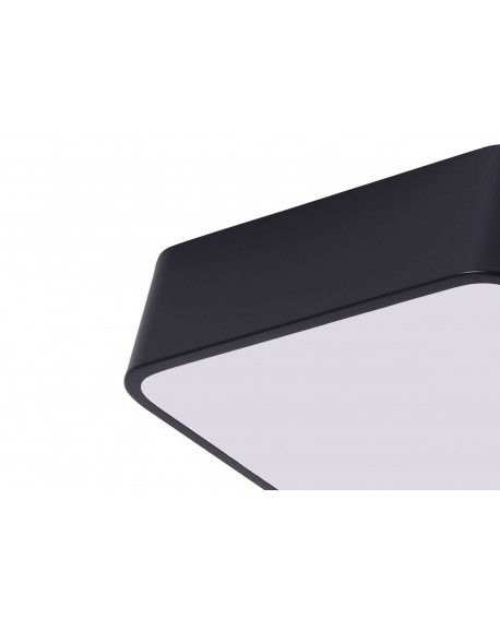 minimalistyczny plafon sufitowy czarny z płaską bryłą do wnętrz mieszkalnych solidne oświetlenie Lampit model Cubo D50