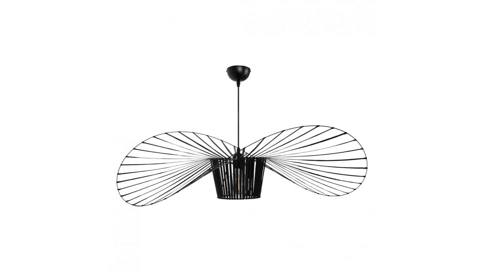 Czarna nowoczesna lampa SOMBRERO D100 o charakterystycznej formie do salonu lub jadalni
