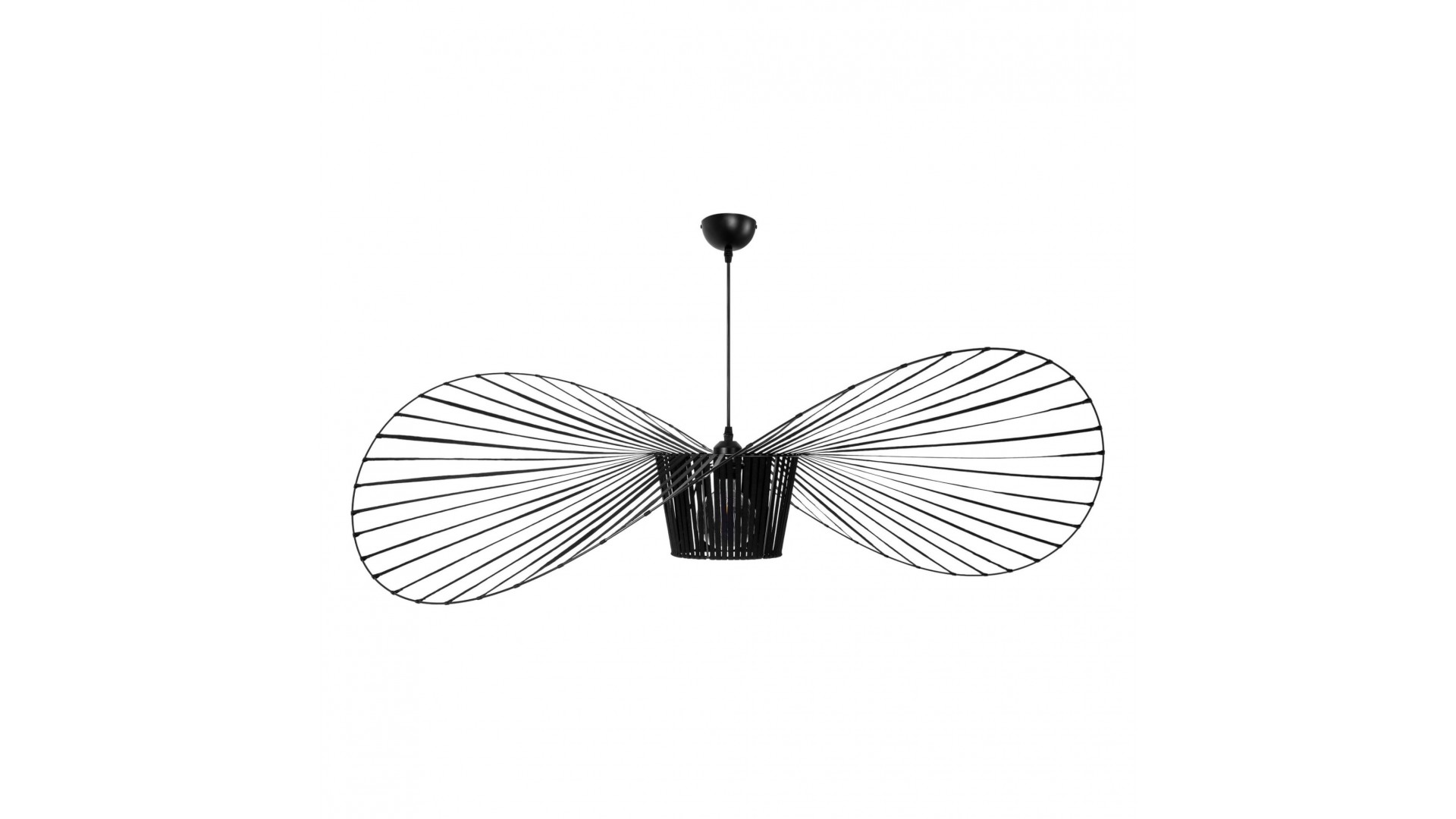 Designerska lampa SOMBRERO D120 czarna z szerokim ażurowym kloszem do salonu