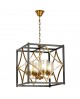 LAMPA WISZĄCA LOFT CZARNO-ZŁOTA SZCZOTKOWANA QUADRATO