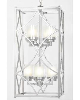 LAMPA WISZĄCA LOFT CHROMOWANA QUADRATO DUO