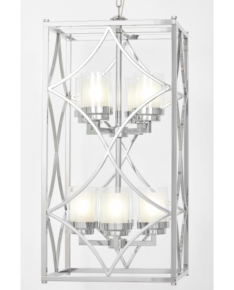 LAMPA WISZĄCA LOFT CHROMOWANA QUADRATO DUO