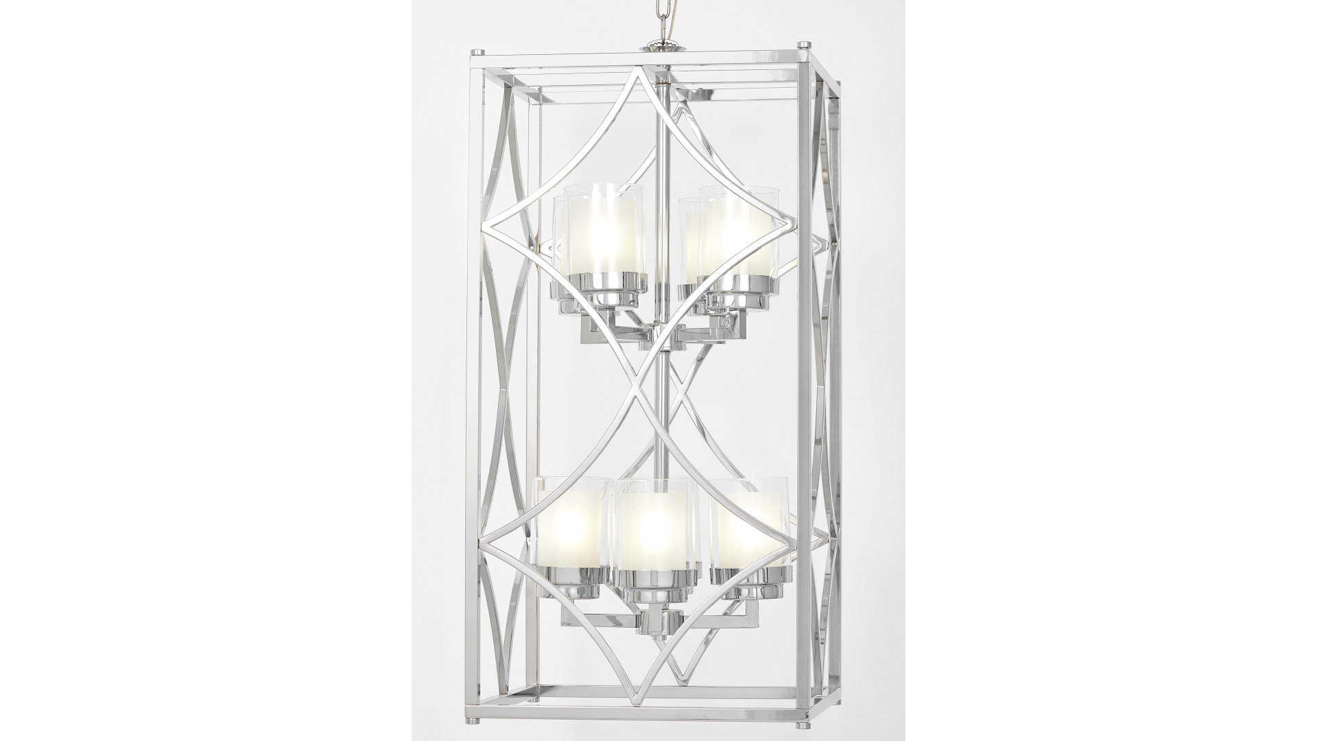 LAMPA WISZĄCA LOFT CHROMOWANA QUADRATO DUO
