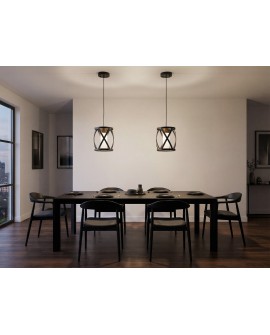 lampa wisząca loft czarna z mosiężnym detalem do kuchni Astila nowoczesna oprawa sufitowa model W1 marki Lumina Deco