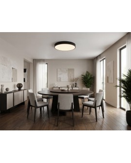 duża lampa sufitowa czarna w jadalni nad stołem okrągły plafon ORBO D60 stylowe światło do wnętrza od Lampit