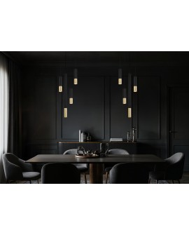 nowoczesna lampa wisząca czarno złota tuba lineo w1 lampit – pełny widok lampy