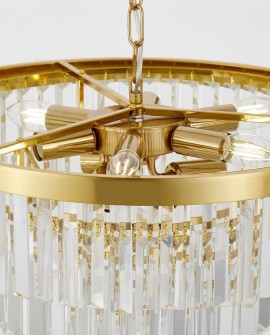 NOWOCZESNY ŻYRANDOL KRYSZTAŁOWY MOSIĘŻNY CAPRIA D50