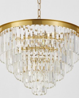 NOWOCZESNY ŻYRANDOL KRYSZTAŁOWY MOSIĘŻNY CAPRIA D50