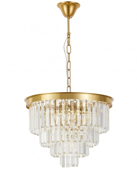 NOWOCZESNY ŻYRANDOL KRYSZTAŁOWY MOSIĘŻNY CAPRIA D40