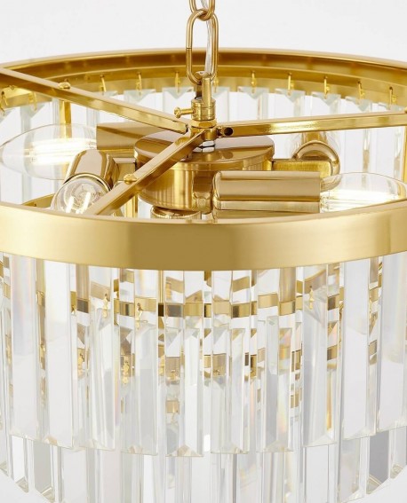 NOWOCZESNY ŻYRANDOL KRYSZTAŁOWY MOSIĘŻNY CAPRIA D40