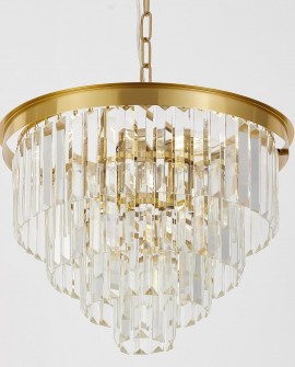 NOWOCZESNY ŻYRANDOL KRYSZTAŁOWY MOSIĘŻNY CAPRIA D40