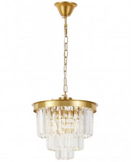 NOWOCZESNY ŻYRANDOL KRYSZTAŁOWY MOSIĘŻNY CAPRIA D30