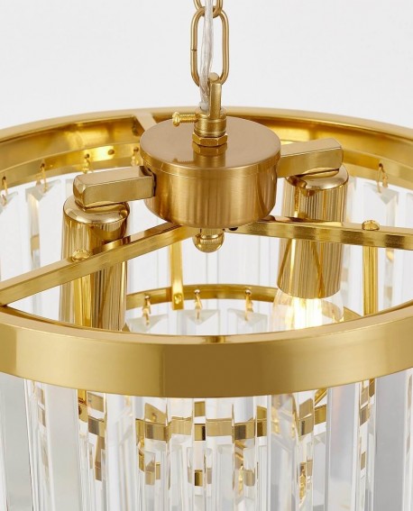 NOWOCZESNY ŻYRANDOL KRYSZTAŁOWY MOSIĘŻNY CAPRIA D30