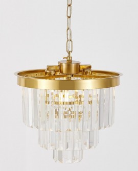 NOWOCZESNY ŻYRANDOL KRYSZTAŁOWY MOSIĘŻNY CAPRIA D30