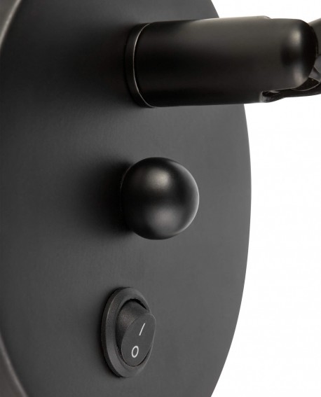 LAMPA ŚCIENNA KINKIET NOWOCZESNY CZARNY DORA W1