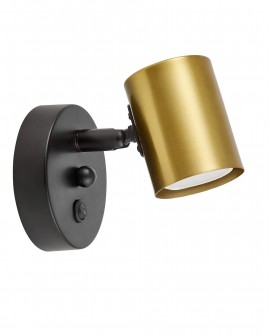 LAMPA ŚCIENNA KINKIET NOWOCZESNY CZARNO-ZŁOTY SZCZOTKOWANY DORA W1