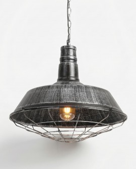 LAMPA WISZĄCA INDUSTRIALNA LOFT STARE SREBRO ARIGIO D45 LUMINA DECO