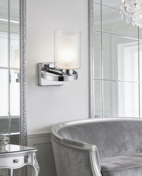 kinkiet loft santini w1 chromowany z mlecznym kloszem lumina deco