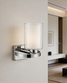 kinkiet loft santini w1 chromowany z mlecznym kloszem lumina deco