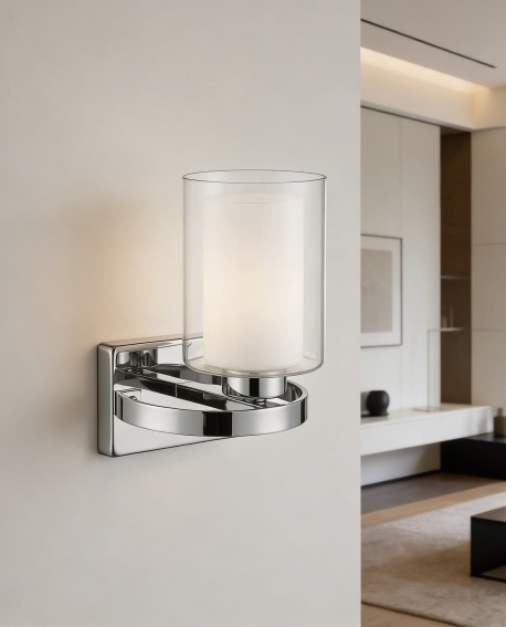 kinkiet loft santini w1 chromowany z mlecznym kloszem lumina deco