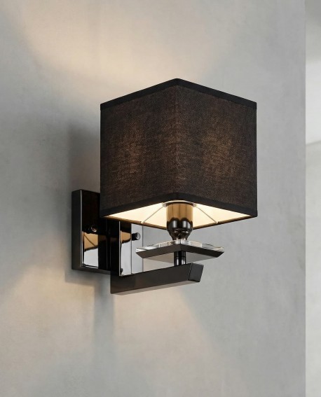 LAMPA ŚCIENNA KINKIET Z CZARNYMI ABAŻURAMI FIANELO W1 LUMINA DECO