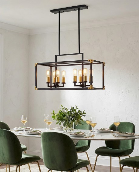 LAMPA WISZĄCA LOFT CZARNO-MOSIĘŻNA WALDORF W8 LUMINA DECO